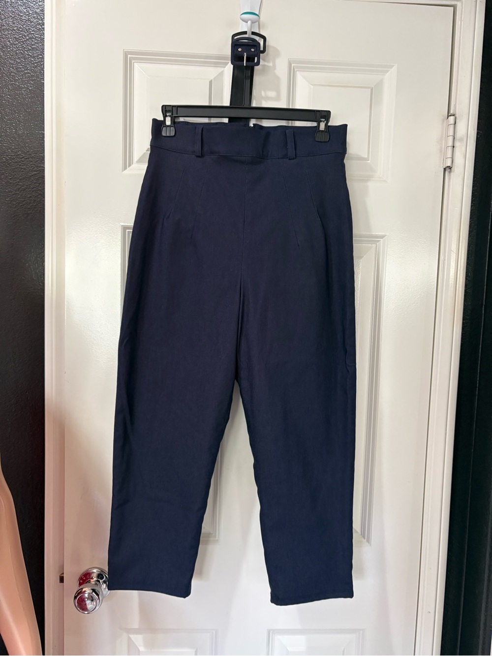 Vixen by Micheline Pitt Pinup Rockabilly Navy High-Waist Capris